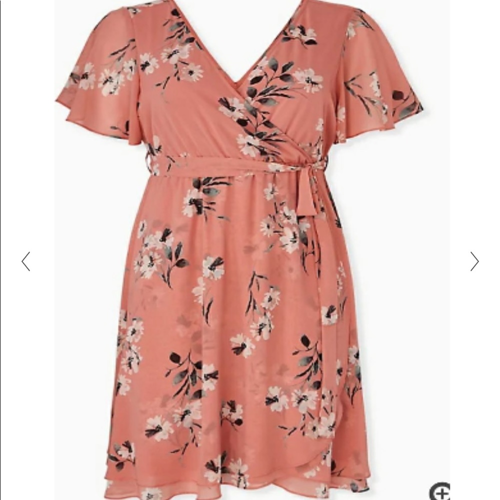 Torrid Chiffon Faux Wrap Midi Dress